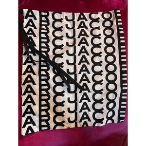 Marc Jacobs Logo Canvas Dust Bag Black White Monogram Drawstring Storage Cover